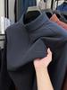 Men's Stand Collar Double-Sided Solid Color Half-Zip Casual Warm Long Sleeve Hoodie