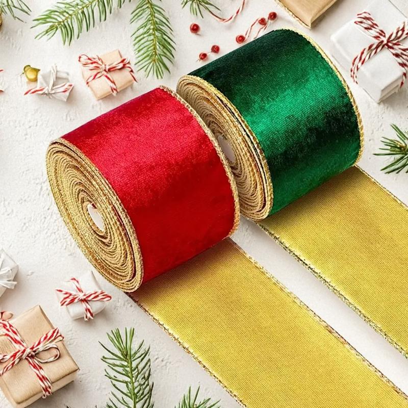 Grand Gold Base Birds Decorated Ribbon Christmas Tree Ribbon Rolls For Christmas Gift Packaging And DIY Seasonal Designs