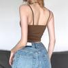 European and American style summer new women's clothing fashionable and sexy solid color slim-fit suspender navel vest