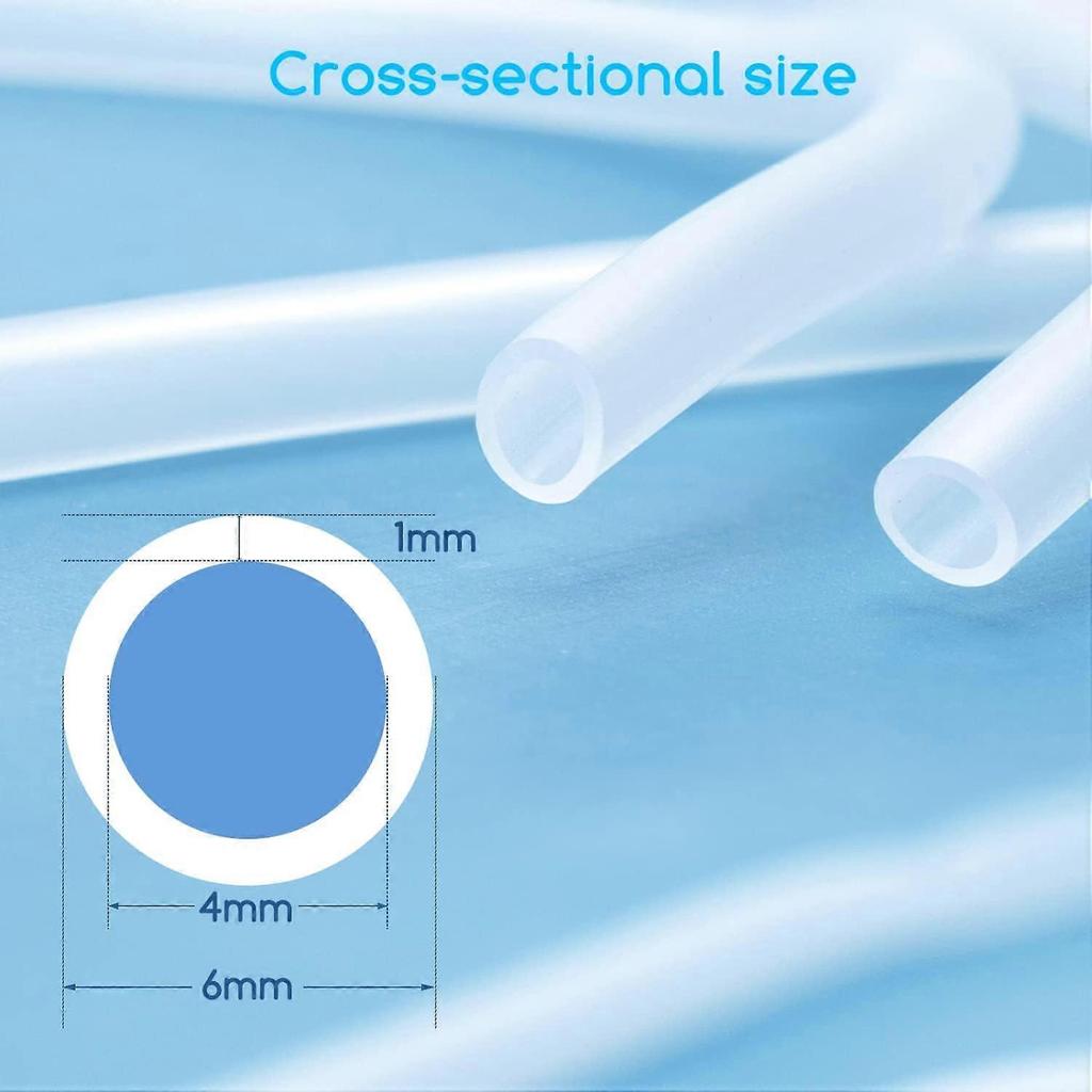Dww Non-Toxic Silicone Tubing 4mm/6mm x 10 Meters for Air Hose, Flexible PVC Tube Ideal for Tanks and Aquariums