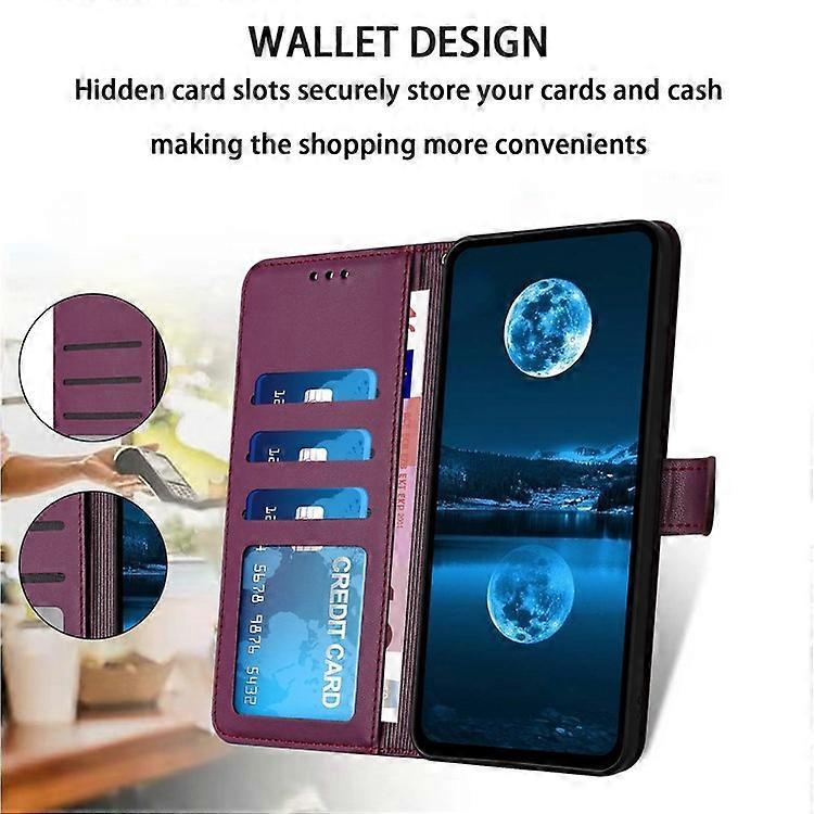 Compatible For iPhone 16 Pro Wallet Phone Case Leather Stand Cover with Strap