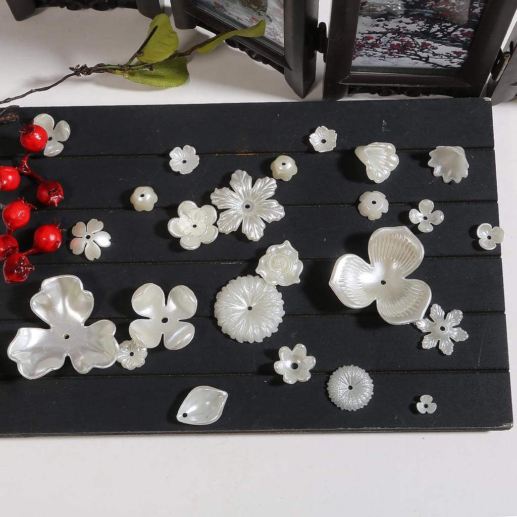 DIY sada dětských vlasových doplňků: ABS perla, Akrylový květ, Lístky lilie a chryzantémy