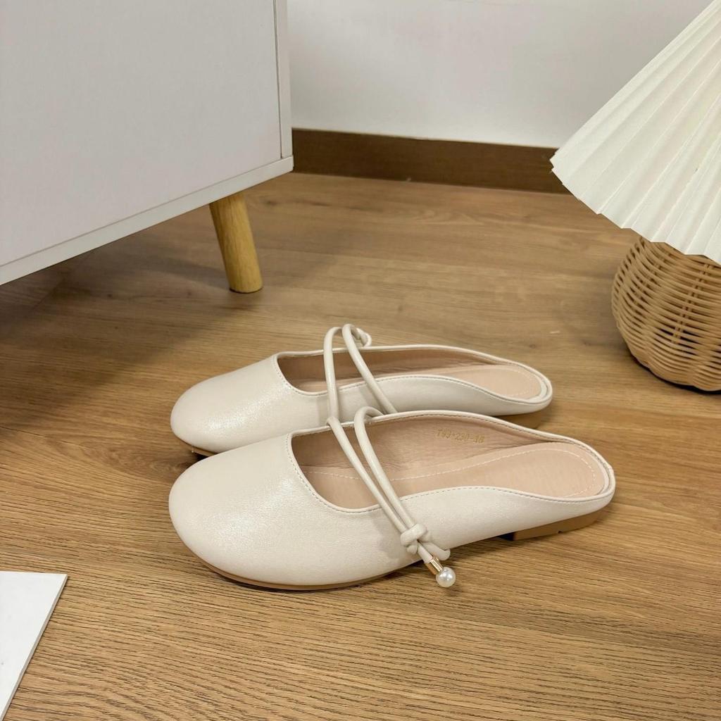 One-pedal Lazy Shoes French with Skirt Bag Head Half Slippers Women's Summer Wear 2025 New Single Shoes Sandals