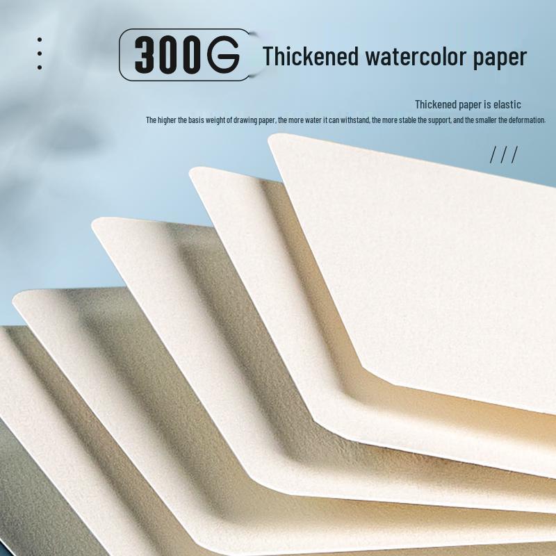 Fine Grain 300g Cotton Watercolor Paper - Round Dye Card for Painting & Drawing