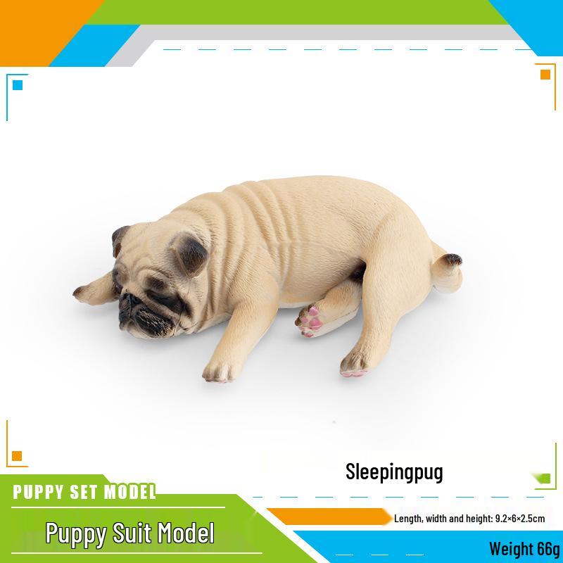 Pug Dog Model Toy for Children's Cognitive Play and Decoration