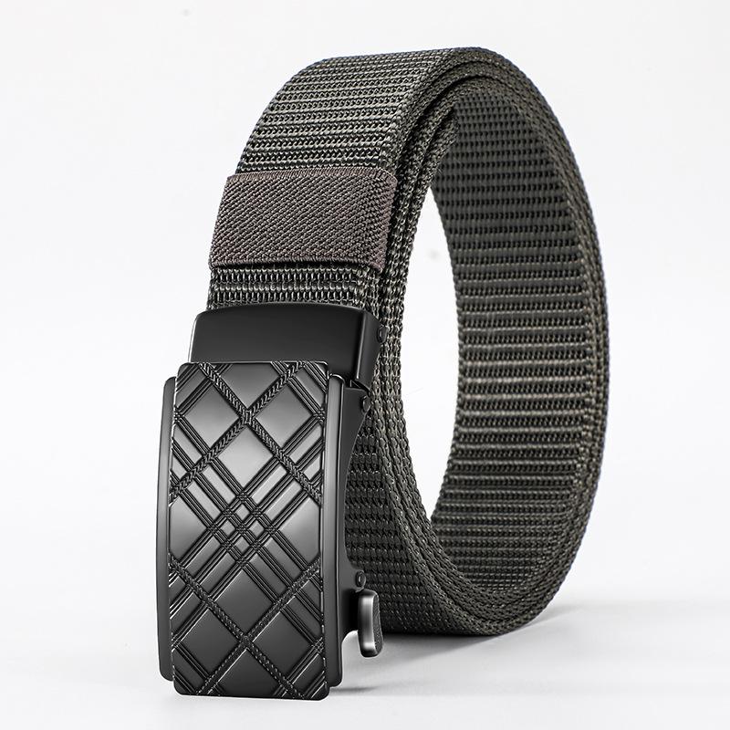 Wind Men'S Automatic Buckle Tactical Belt Thickened Imitation Nylon Belt
