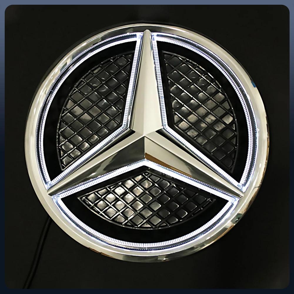 2025 Hot Car Sticker Emblem Light Car Front Grille Illuminated Logo Star Badge Fit For Mercedes Benz A B C E S R SL ML GL GLA GL