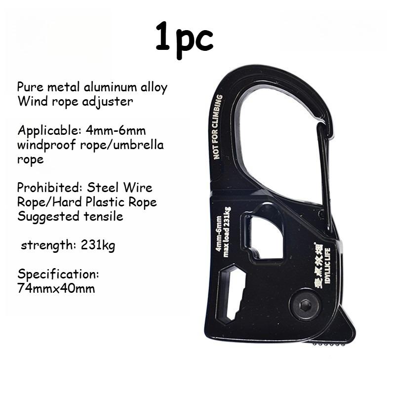 2/1pc Tent Rope Tensioner–Adjustable Windproof Tent Adjuster, Portable Lightweight Camping Accessory, Aluminum Alloy Floor Nails