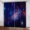 Galaxy Shining Stars Drapes Rod Pocket Outer Space Starry Sky Star Printed Drapes Window Drapes For Living Area Kitchen
