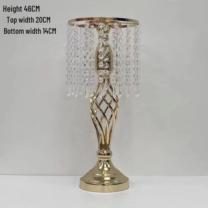 

Золотая ваза для цветов из кованого железа с бусинами (46см)