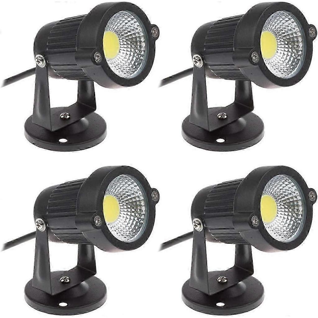 Conjunto de 4 Holofotes LED Cob Ajustáveis 5W 220V, Iluminação Externa(Branco frio