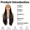 Long Straight Wig With Bangs Wig Heat Resistant Synthetic Wig For Women Girls Daily Cosplay Wig Use
