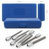 7pcs 3/8" Drive Extra Long Allen Hex Bit 3-10mm Impact Adapter Allen Key Socket Bit Set Automotive Hand Tools With Storage Case