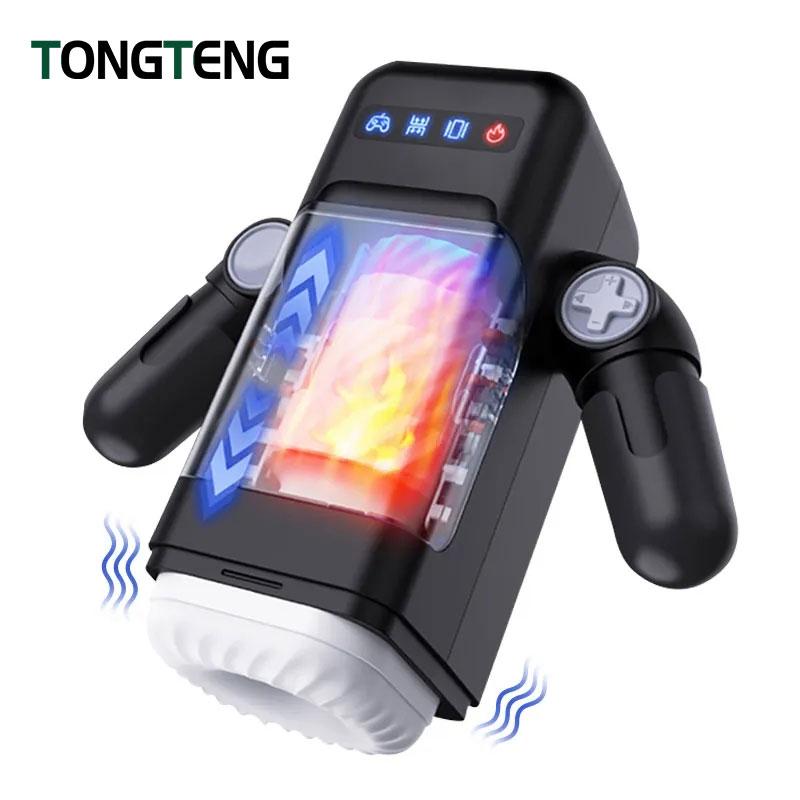 Automatic Male Masturbator Cup 10 Thrusting&Vibration Modes Heating Function with Phone Holder Stroker Adult Sex Toys For Men