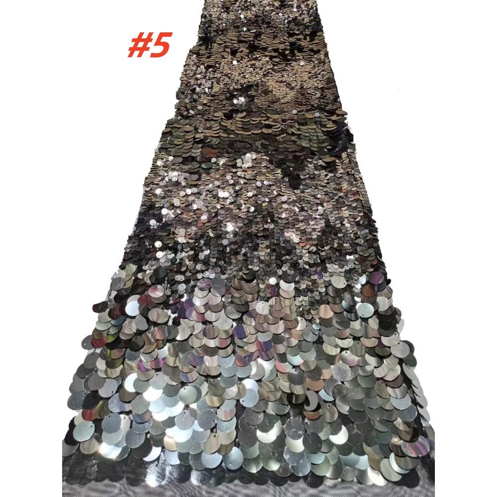 Multi Color Gradient Big Sequin Mesh Fabric for Diy Sewing Dress 2026 Fashion Clothing Designer Fabrics Cloth Material Wholesale