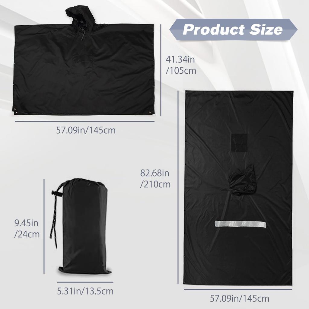 Rain Running Poncho Rain Reflective Backpack Storage Bag PU Easy to Disaster Prevention Rainy Season For Unisex Free [Xrkuu] Raincoat, Poncho,