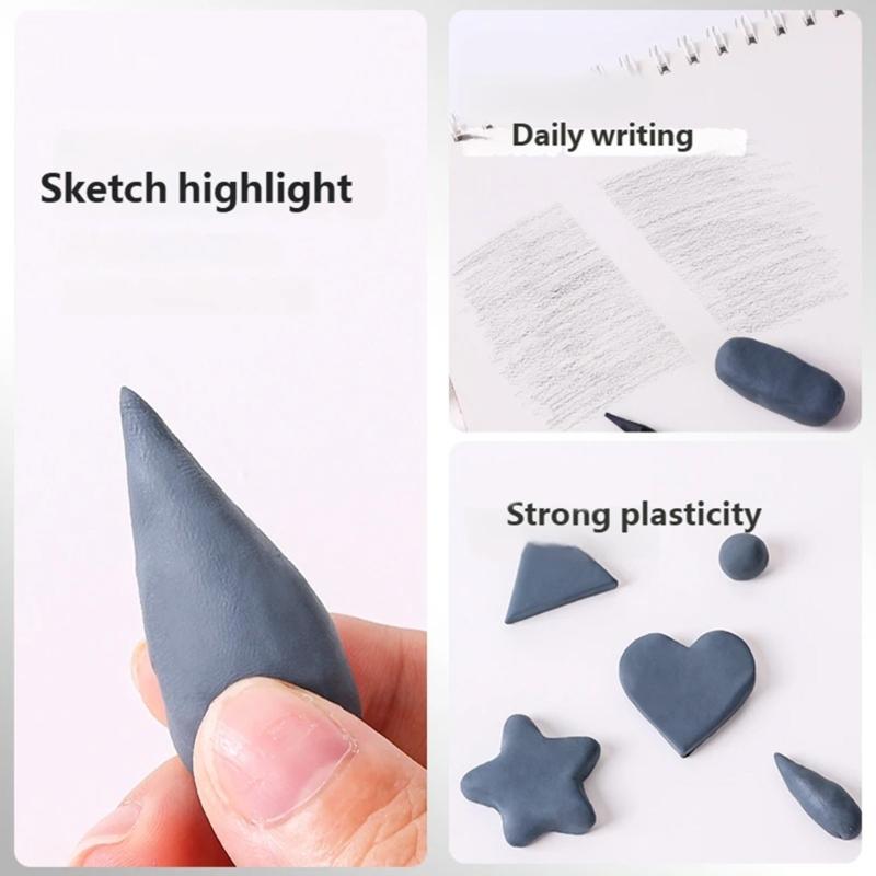 Professional Drawing Eraser 3Pcs Kneadable Art Erasers with Storage Boxes for Portrait Sketching School Notes and Studio Drafting