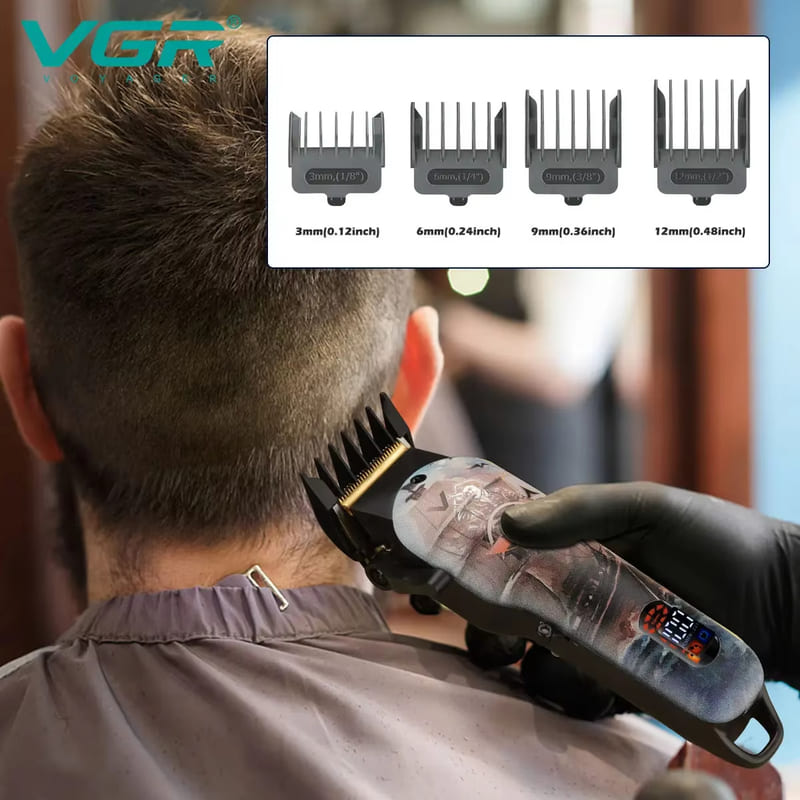 LED Digital Display Super High Power Long Battery Life Electric Hair Clipper  Rechargeable Hair Clipper  Oil Head  Retro Metal Electric Hair Clipper