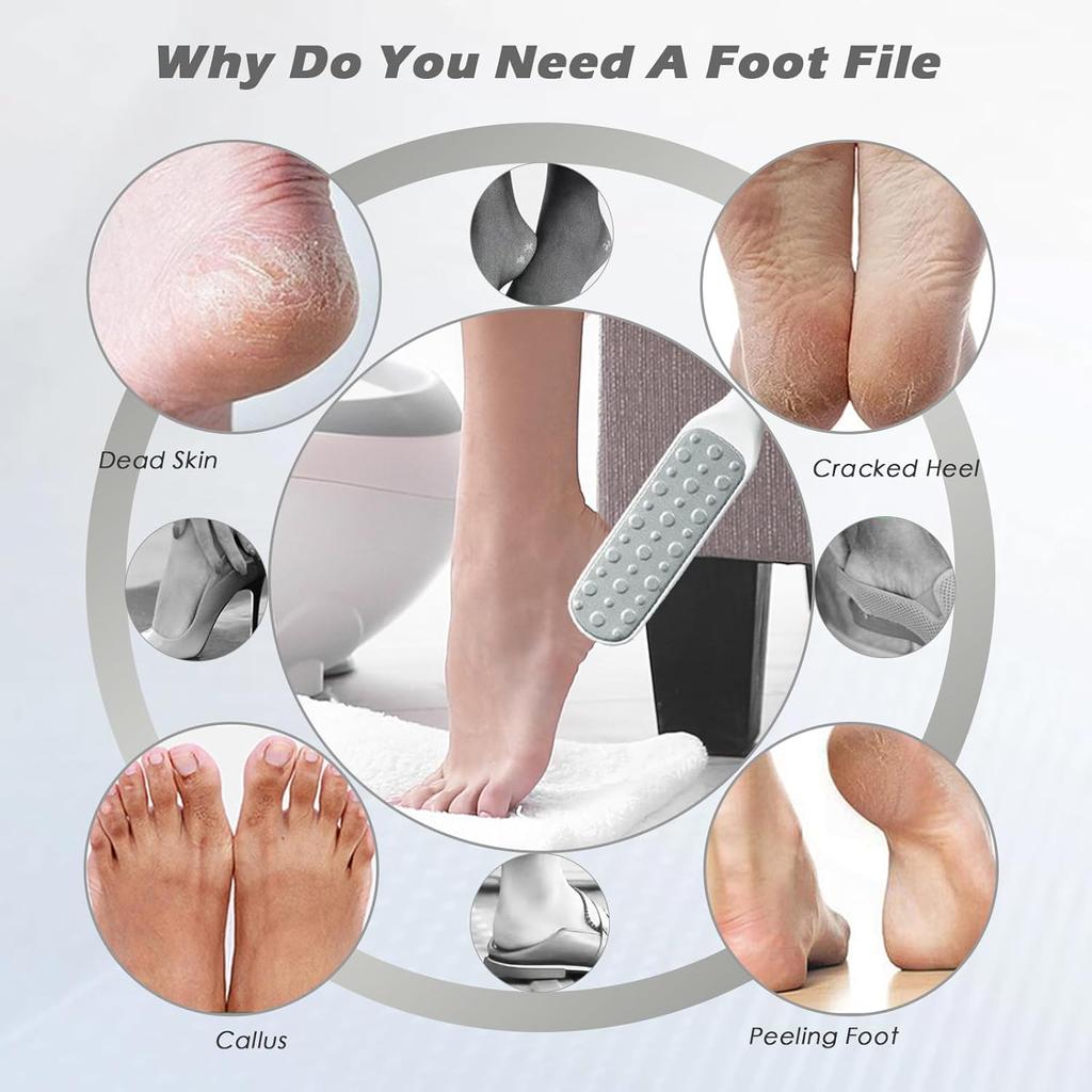 1 Stück Doppelseitige Fußfeile Fersenreibe Harte Tote Haut Hornhaut Professioneller Raspelentferner Edelstahl Fußpediküre-Werkzeuge