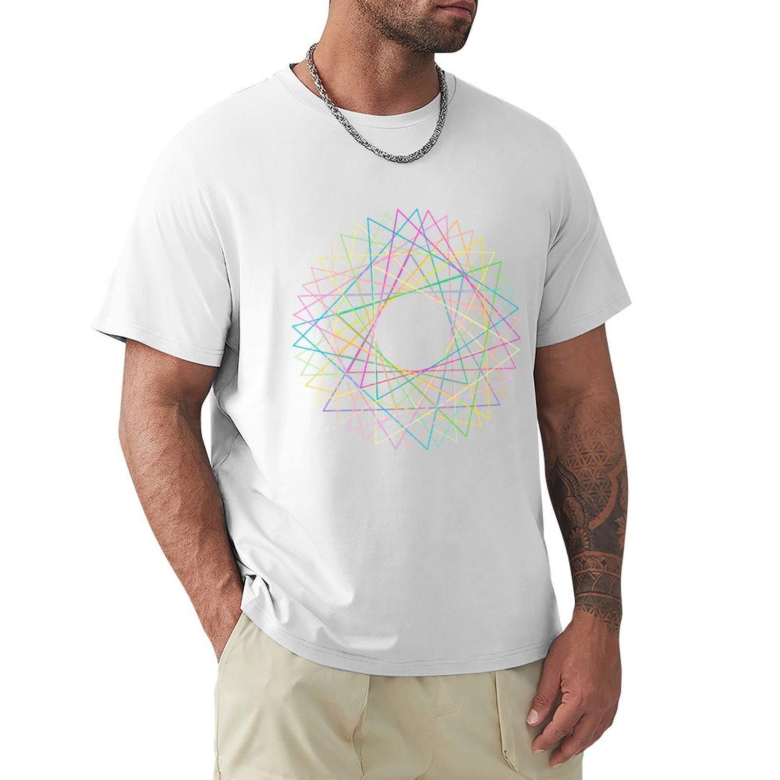 Triangle Circle TShirt korean fashion plus size clothes mens shirts graphic tee S