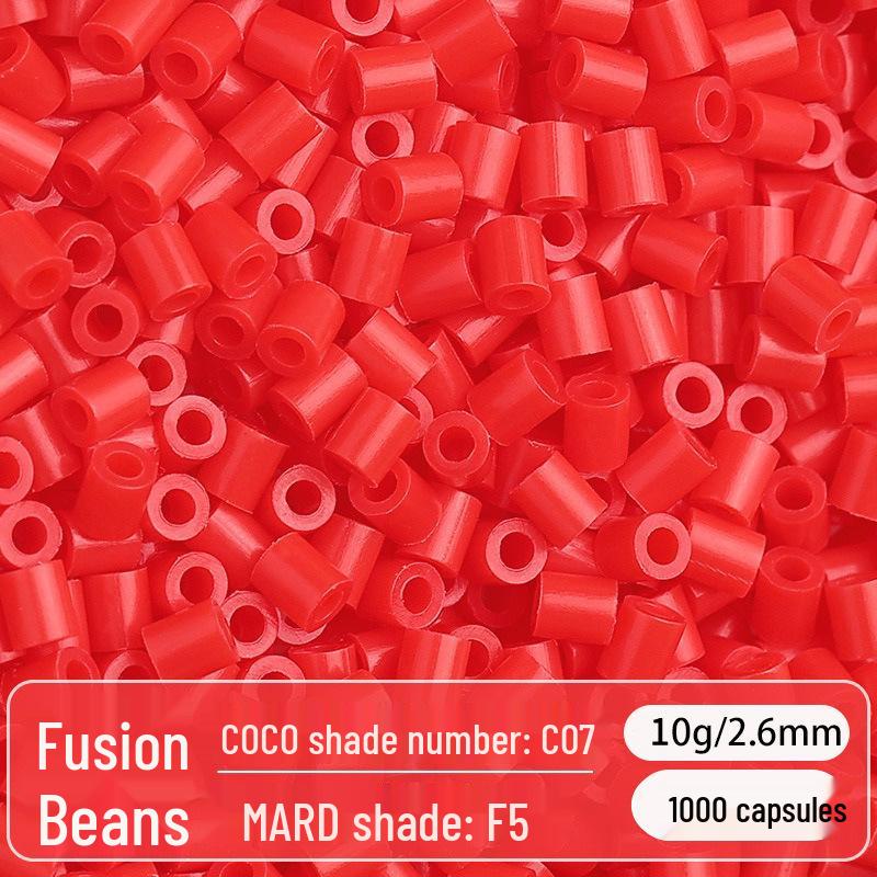 2.6mm High-Quality Fuse Beads Refill Pack: Black, White, Transparent, Red, Skin Colors