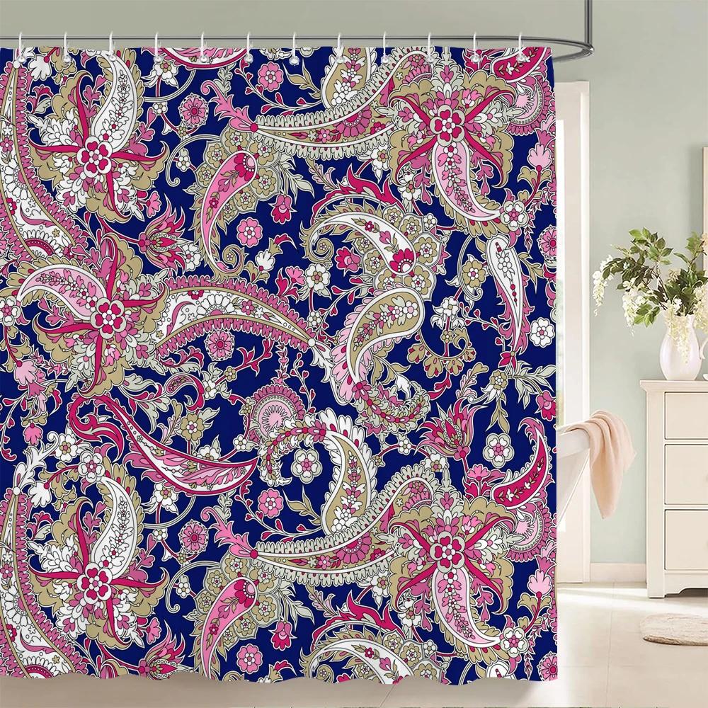 

Богемный стиль Шторы для душа Мандала Бохо Цветы и растения Принт Шторы для ванной Водонепроницаемый Полиэстер Занавеска для ванной W90xH180cm