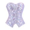 Women's Sexy Vintage Color Underwire Push-up Bustier Shapewear with Zipper and Boning