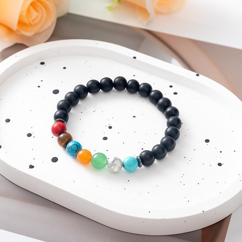 Fashionable 8mm Natural Stone Volcanic Rock Bracelet Black Gallstone Tree of Life Beaded Bracelet Healing Stone Bead Bracelets