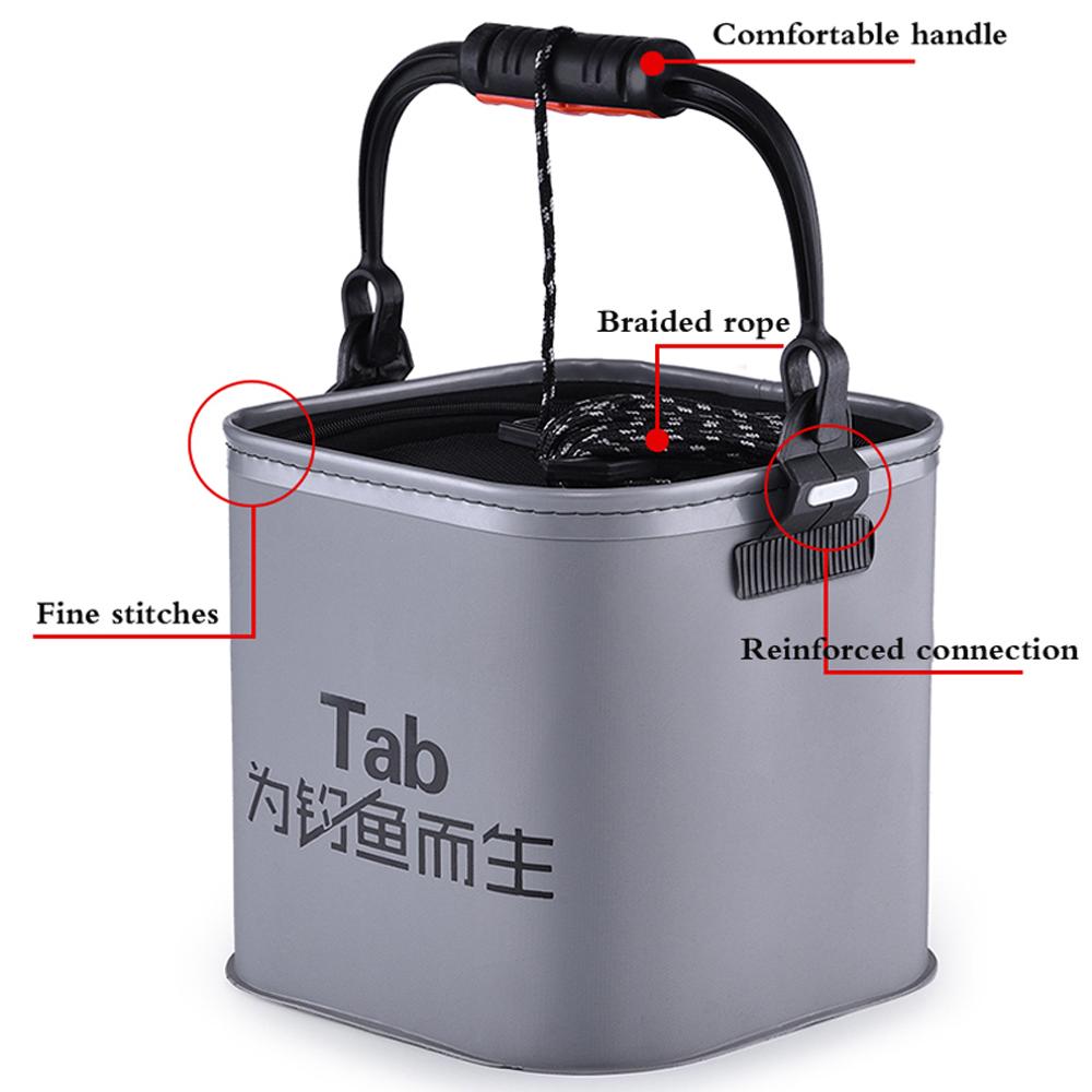 Eva Fishing Bucket 4L Folding Fetch Water Collapsible Multifunctional Fish Live Bait Container for Carp Fishing Accessory Tackle