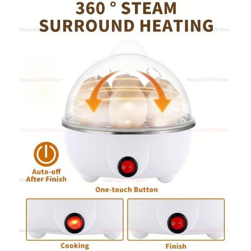 Smart Egg Cooker, White Egg Cooker Electric Eggs Boiler Multifunctional Mini Eggs Cooker Steamer Poacher for Kitchen Use