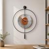 Peacock Wall Clock Non-Ticking Radial Modern Glam for Living Room