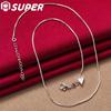 925 Sterling Silver 18 Inch Triangle Pendant Box Chain Necklace Jewelry