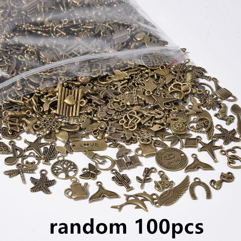 Ancient Bronze Color Metal Cute Charms For Jewelry Making Supplies Wings Animal Starfish Alloy Pendants DIY Bracelets Materials