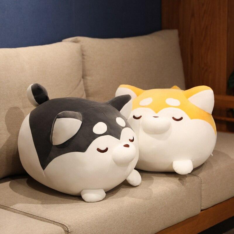 30 -70cm Kawaii Husky Plush Toys Lovely Fat Animal Plush Pillow Stuffed Soft Dolls Sleeping Cushion Girls Nice Birthday Gift