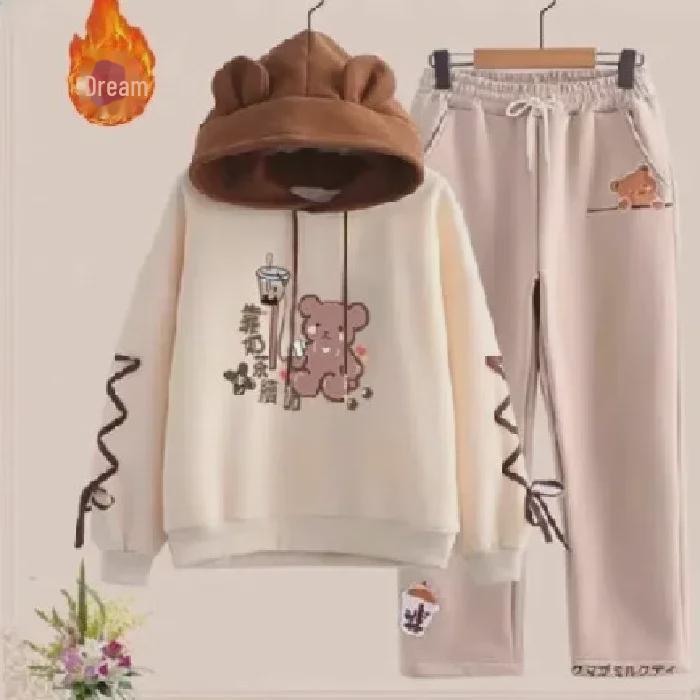 

Комплект из свитера с капюшоном и плотных брюк для девочек — уютный и стильный на осень/зиму Extra Large