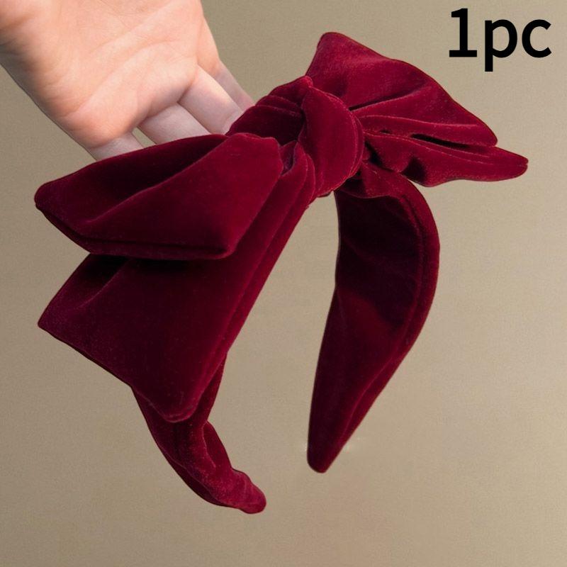 1pc The large-sized velvet bow hairband for the winter and autumn season is suitable for party decorations or daily use.