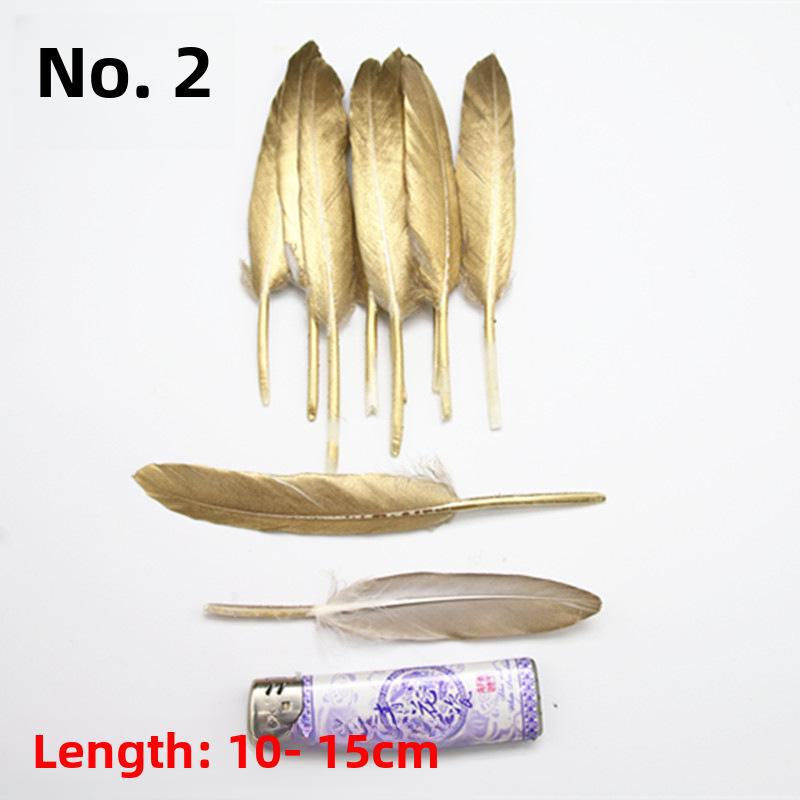 DIY Feather Jewelry Accessories: Large Floating Gold Feather, Small Straight Knife, Spray Gold Gradient Feather
