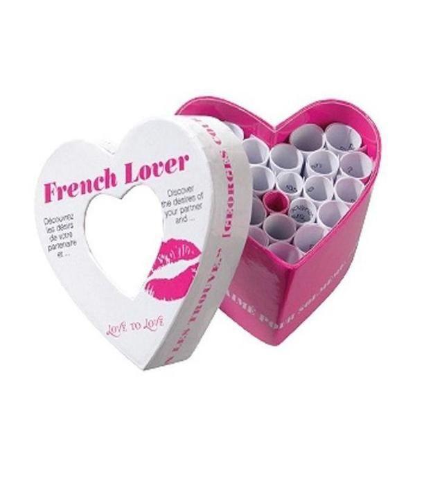 Jeu - Cœur French Lover - Rouge - Pour Adultes - 24 Défis Coquins - Surprise Romantique