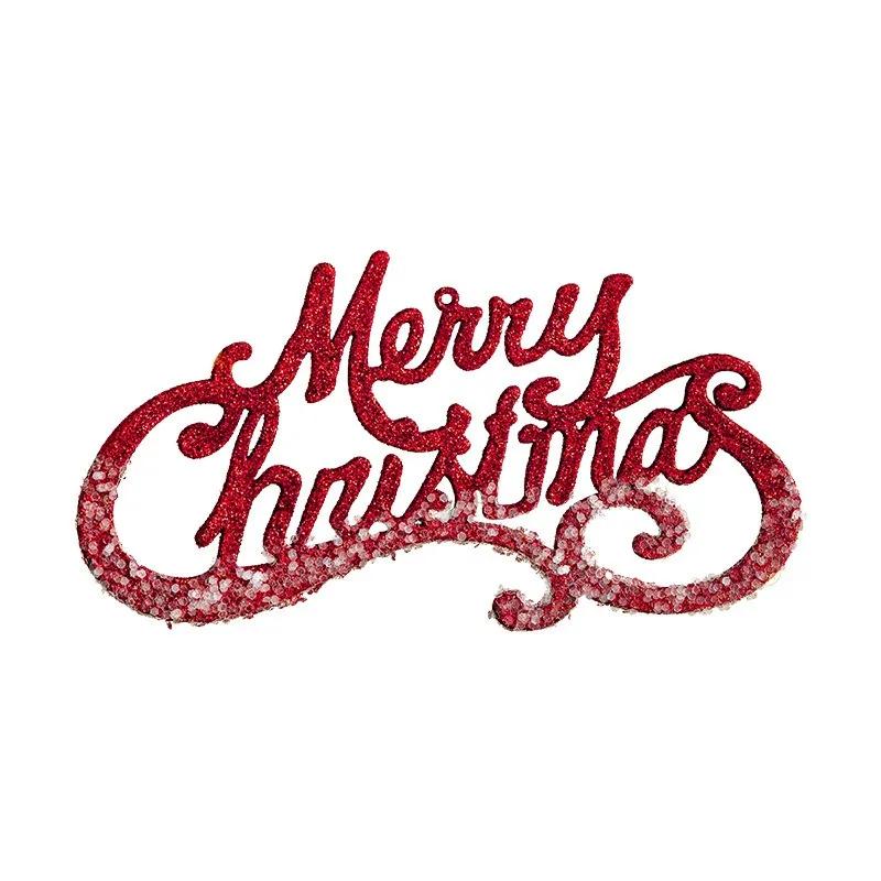 Christmas Decorations Xmas Plastic Powder English Letter Sign Pendant Festival Decoration For Home Small Gifts New Year