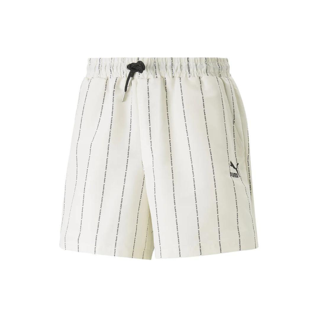 Puma Team Striped Print Short Lace-Up Casual Shorts Men shorts White 622489-65 XL