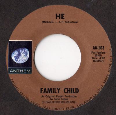 7inch Record FAMILY CHILD - He AN203 Anthem 1973 US Pop Used