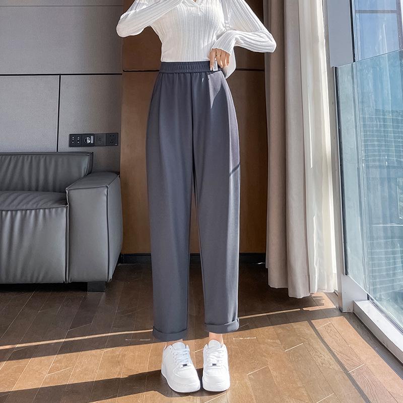 

Женские облегающие брюки гарем сигаретного кроя цвета экрю - Летняя драпировка, стиль «девять очков» S (85-98 jin)