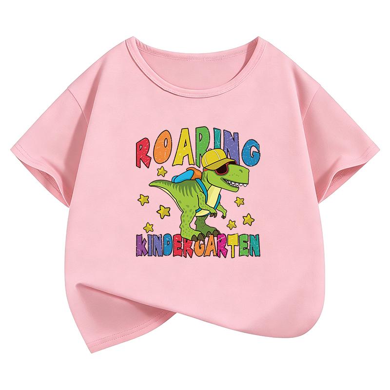 Funny Dinosaur T-Shirt Printed T Shirt Girls' Summer Clothes Short Sleeve Tops T-Shirts Cute Boys Kids Clothing