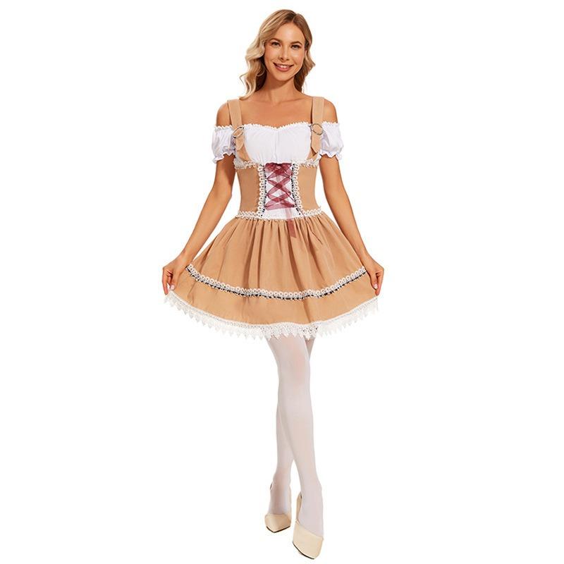 Adult Women's Oktoberfest Costume Carnival Party Women's Beer Costume Dress Set