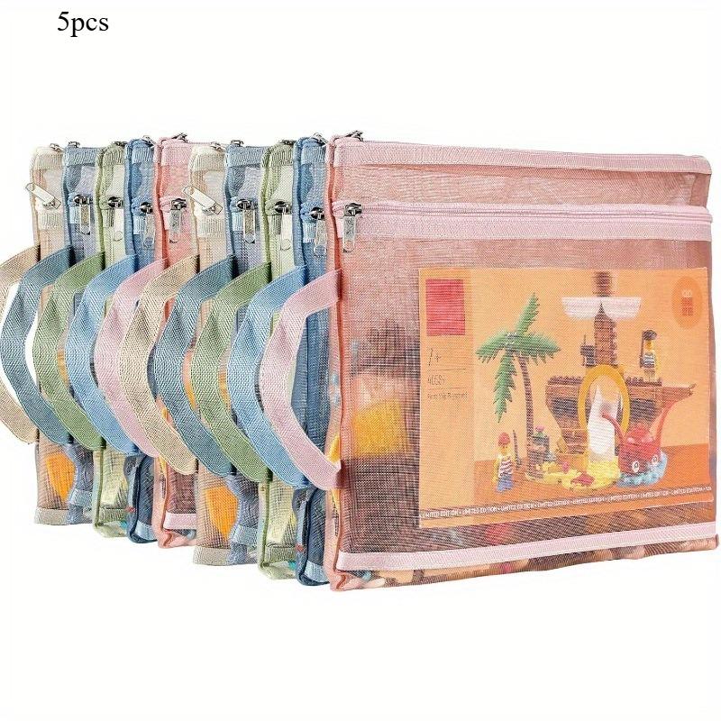 

10/5pcs Colorful Mesh Zipper Pouches - Double-Layer Breathable A4 Storage Bags for School, Office, and Toy Organization, Office