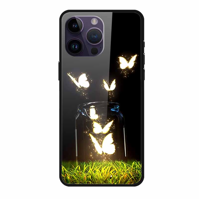 Glass Back Cover For iphone 16 Pro Max Phone Case 16Pro Max Hard Tempered Glass Case For iphone 15 Pro Max Case Soft TPU Bumper