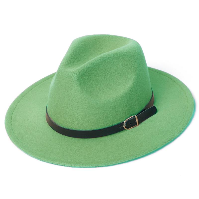 European Retro British-Style Jazz Top Hat with Buckle - Unisex Flat Top for Gentlemen and Ladies