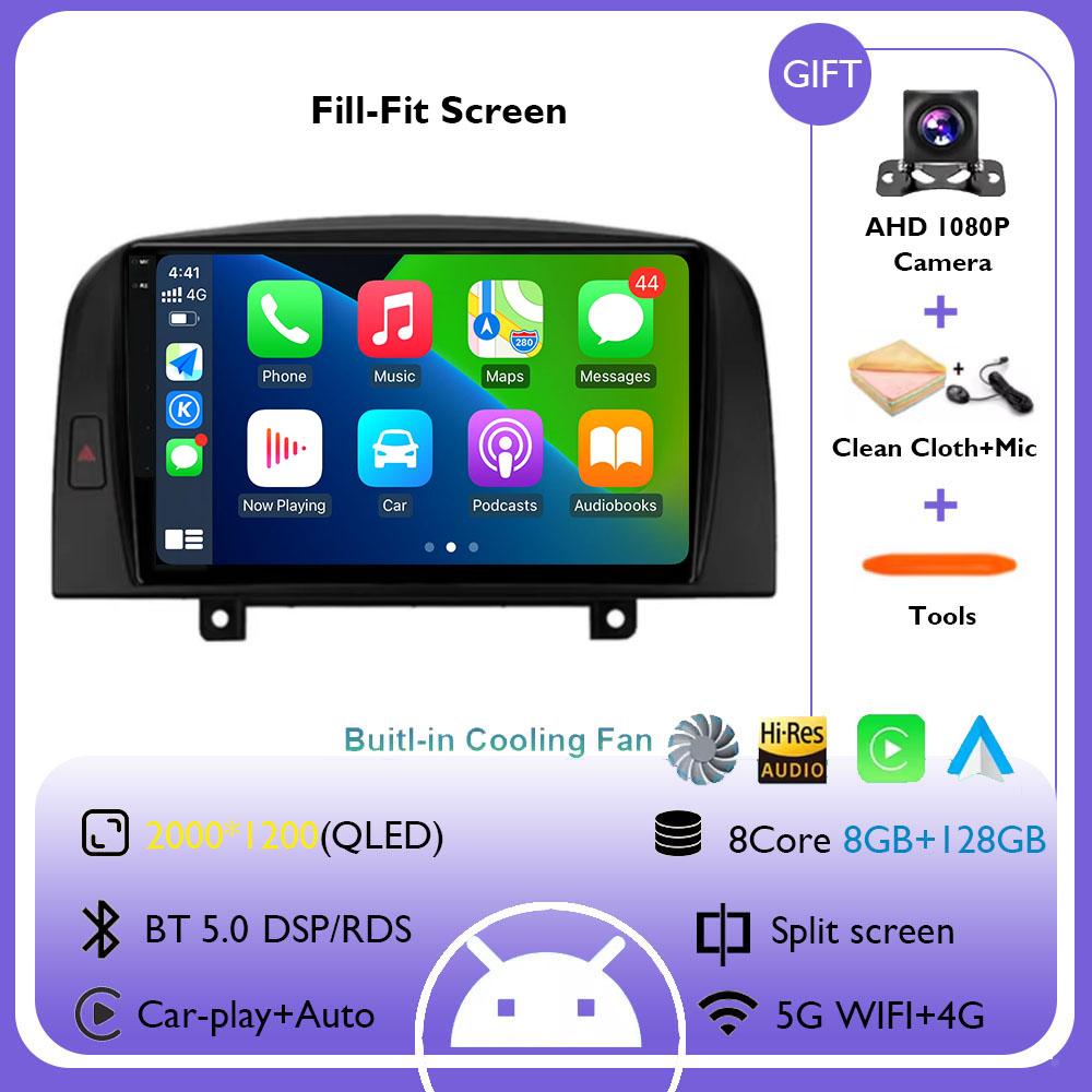 Android 14 For Hyundai SONATA NF 2004 2005 2006 2007 2008 Carplay Car Radio Multimedia Player GPS Navigation BT DSP NO 2DIN DVD
