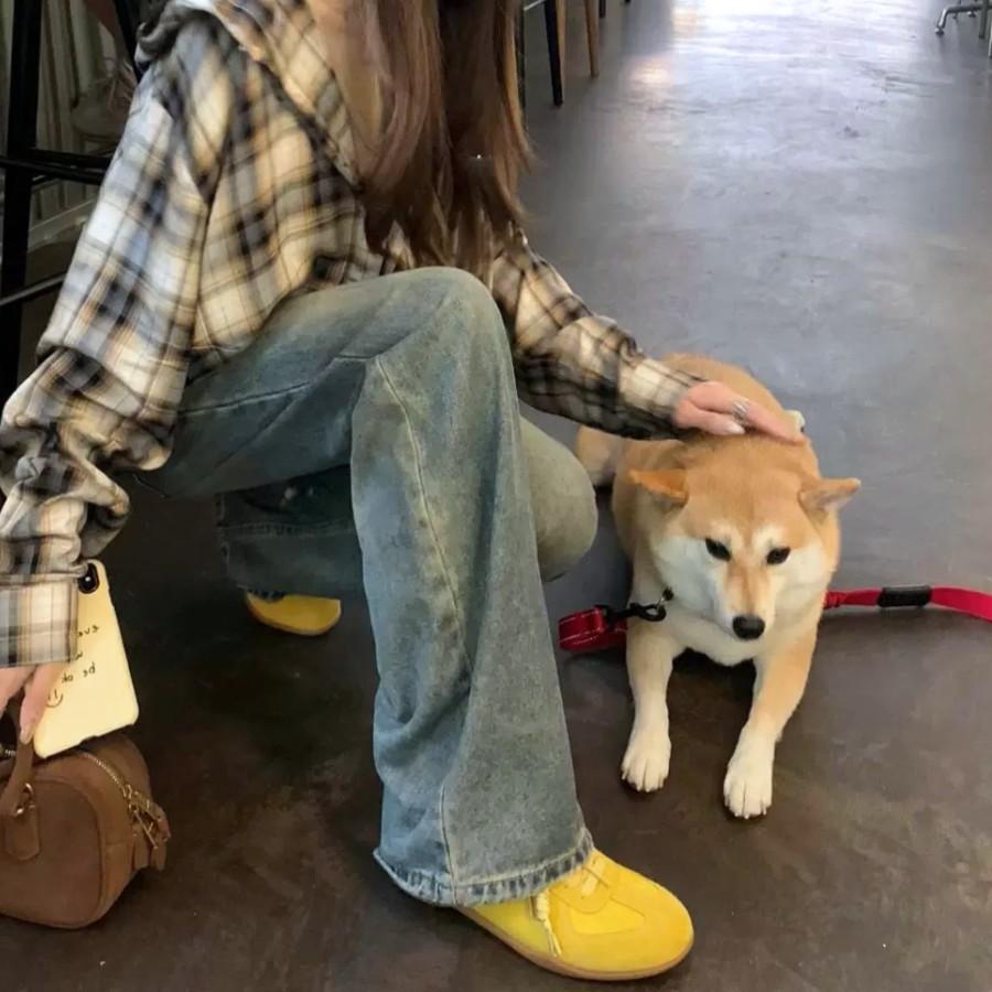 Lan Cabinet Edition~ Super Fire Retro Color Matching Thick-soled German Training Shoes Women's 2025 Autumn New Inner Height-increasing Sports 