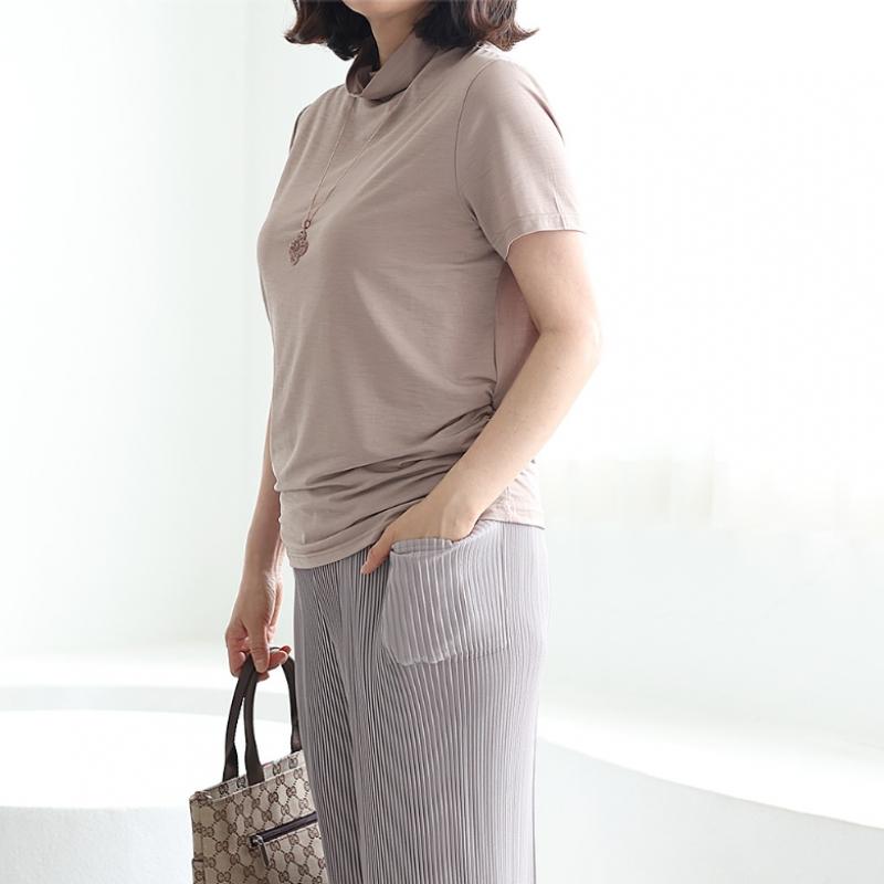 Shiz Madam Cooling Half Polo Shirring Tee T57538